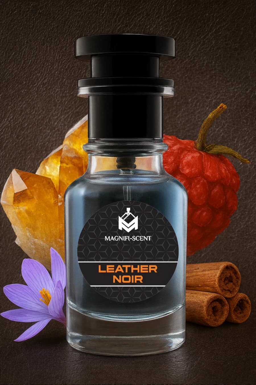 Magnifiscent Leather Noir men's luxury inspired perfume impression bottle