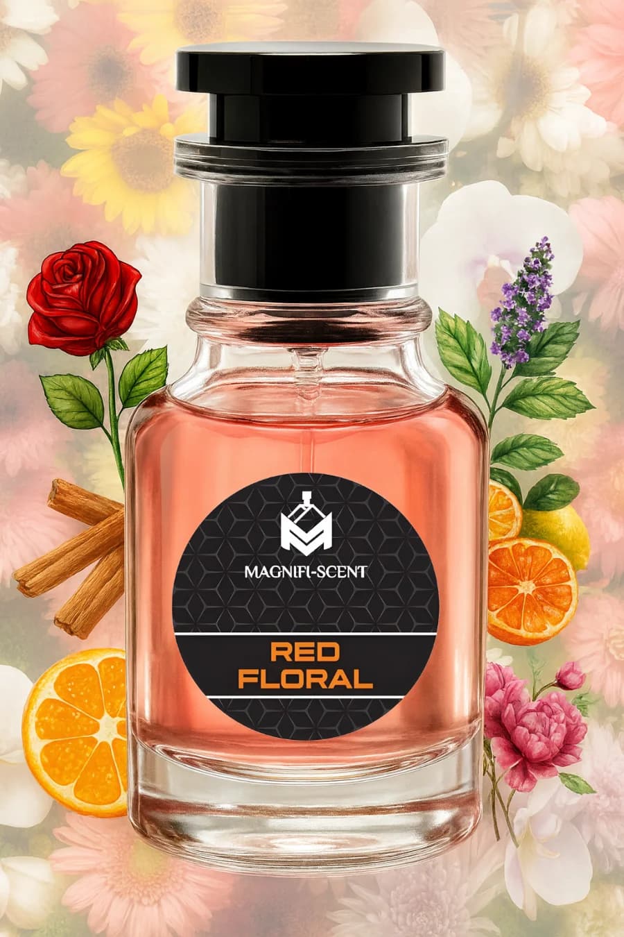 Magnifiscent Red Floral women's luxury inspired perfume impression bottle